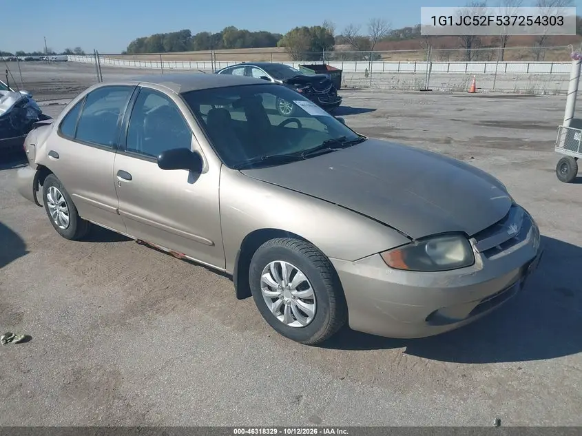 CHEVROLET CAVALIER 2003, VIN 1G1JC52F537254303