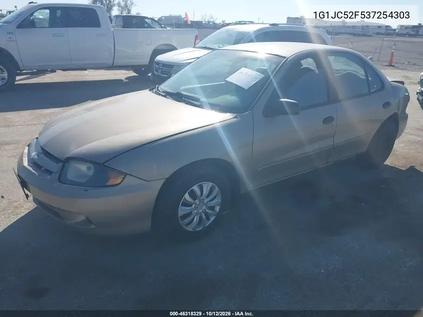 2003 CHEVROLET CAVALIER VIN 1G1JC52F537254303 — фото 2