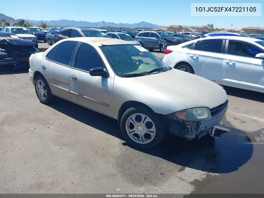 CHEVROLET CAVALIER 2004, VIN 1G1JC52FX47221105