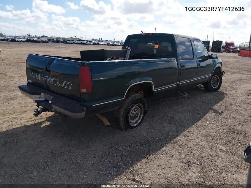 2000 CHEVROLET C/K VIN 1GCGC33R7YF412636 — фото 4