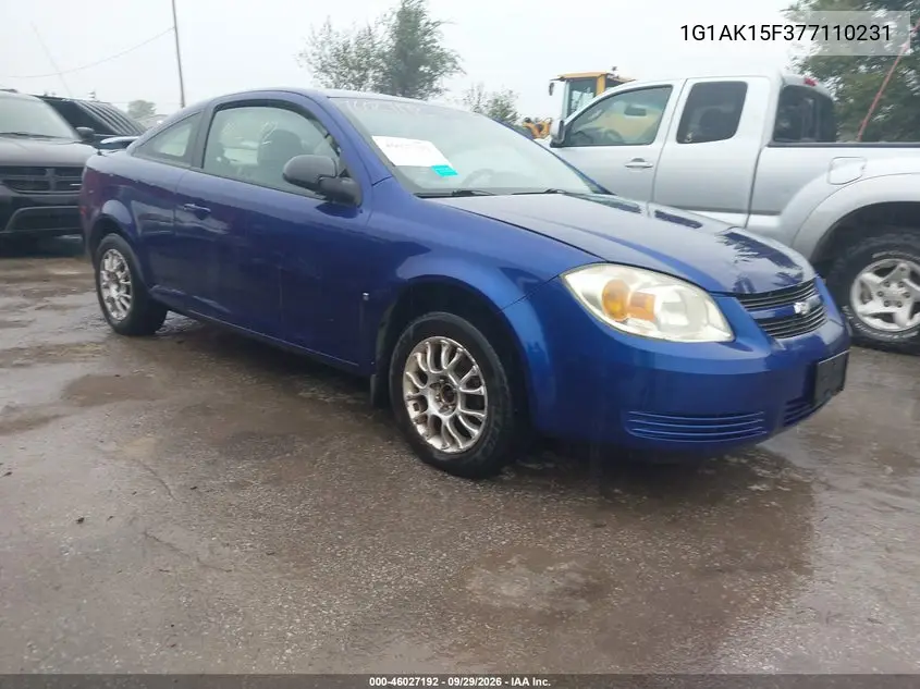 CHEVROLET COBALT 2007, VIN 1G1AK15F377110231