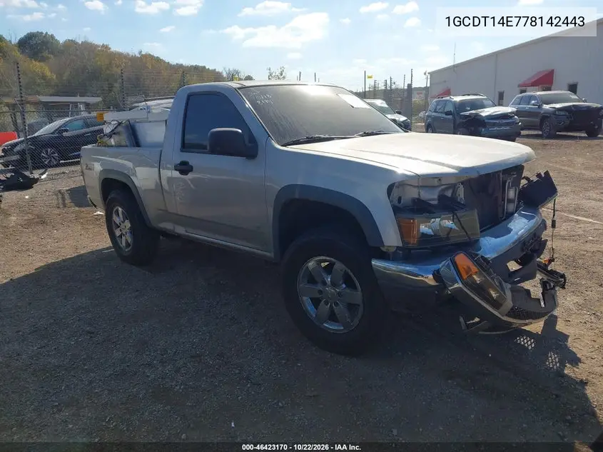 CHEVROLET COLORADO 2007, VIN 1GCDT14E778142443