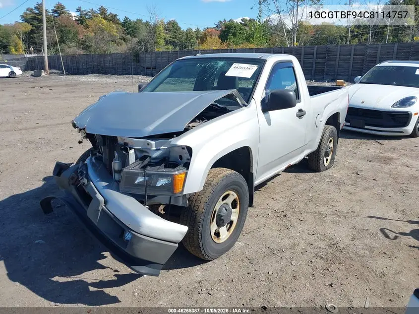2012 CHEVROLET COLORADO VIN 1GCGTBF94C8114757 — фото 2