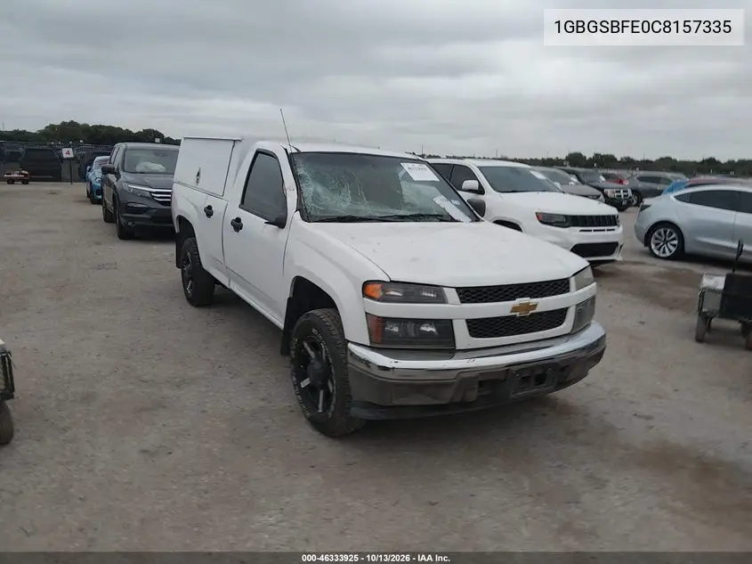 CHEVROLET COLORADO 2012, VIN 1GBGSBFE0C8157335