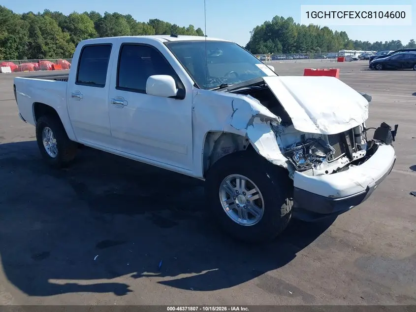 CHEVROLET COLORADO 2012, VIN 1GCHTCFEXC8104600