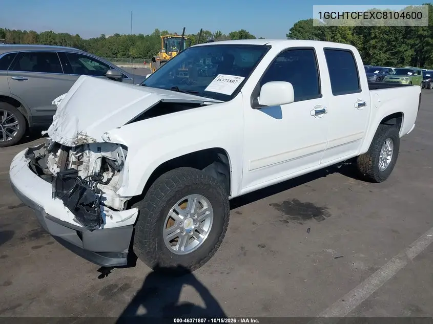 2012 CHEVROLET COLORADO VIN 1GCHTCFEXC8104600 — фото 2