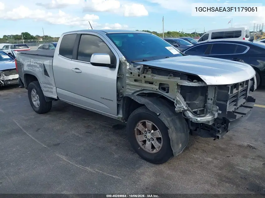 CHEVROLET COLORADO 2015, VIN 1GCHSAEA3F1179061
