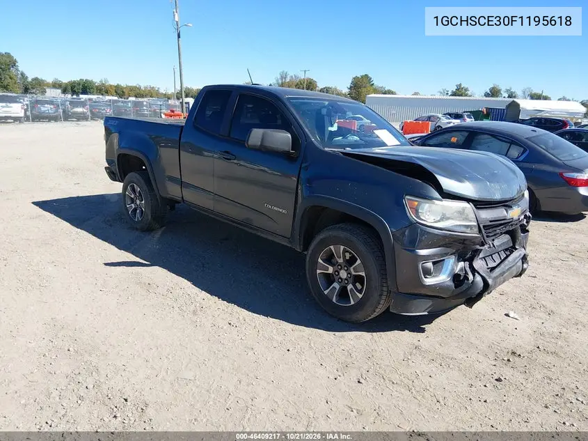 CHEVROLET COLORADO 2015, VIN 1GCHSCE30F1195618