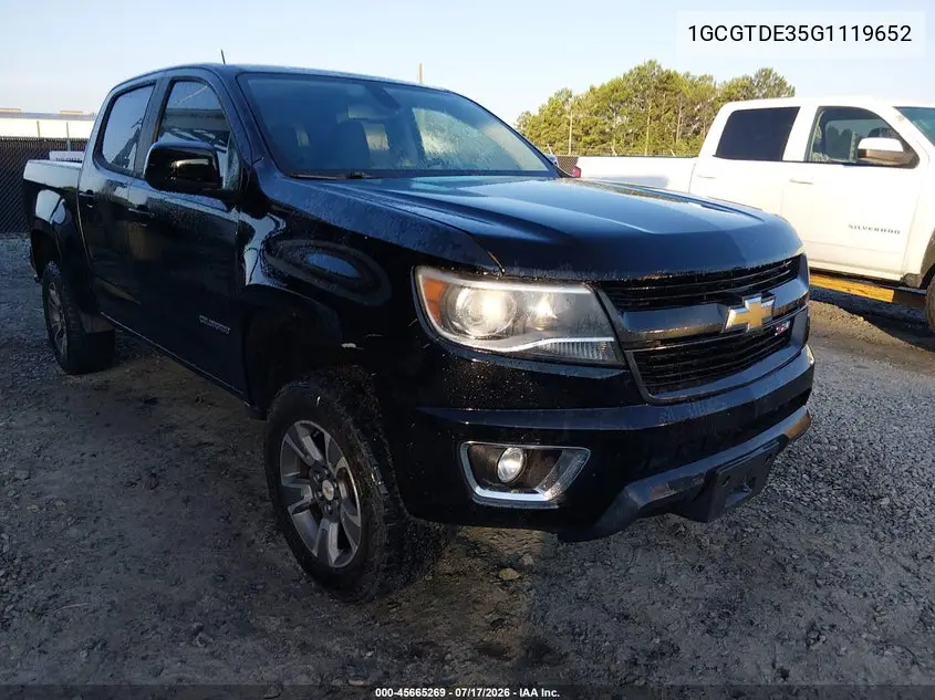 CHEVROLET COLORADO 2016, VIN 1GCGTDE35G1119652