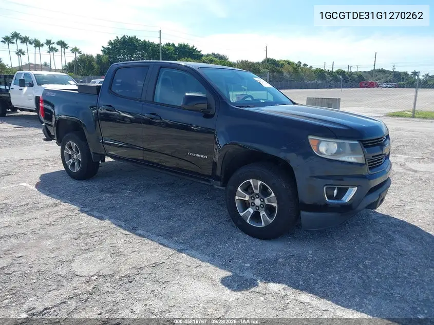 CHEVROLET COLORADO 2016, VIN 1GCGTDE31G1270262