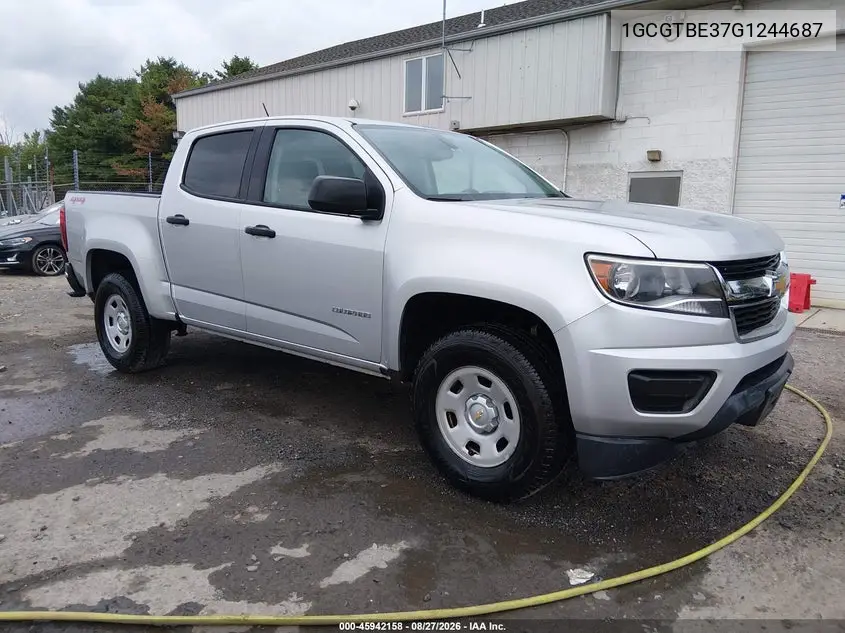 CHEVROLET COLORADO 2016, VIN 1GCGTBE37G1244687