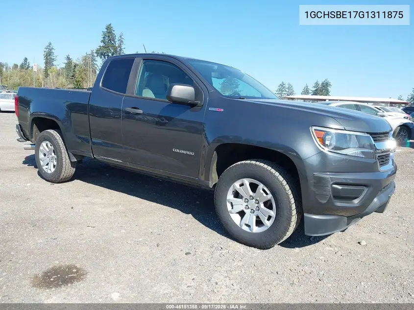 CHEVROLET COLORADO 2016, VIN 1GCHSBE17G1311875