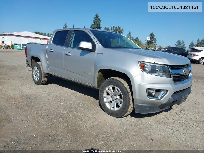 CHEVROLET COLORADO 2016, VIN 1GCGSCE16G1321461