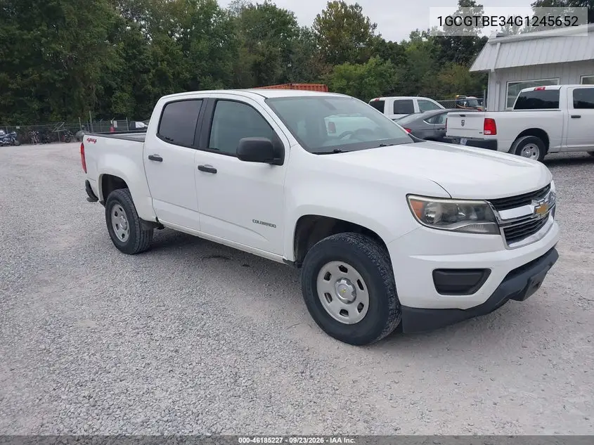 CHEVROLET COLORADO 2016, VIN 1GCGTBE34G1245652
