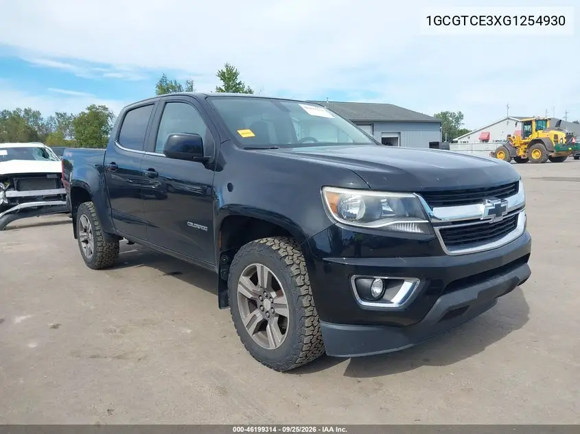 CHEVROLET COLORADO 2016, VIN 1GCGTCE3XG1254930