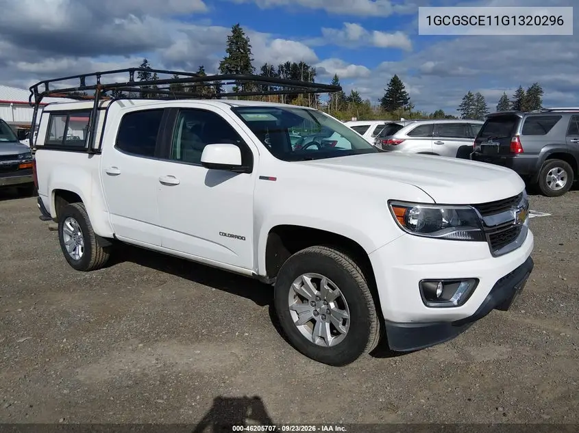 CHEVROLET COLORADO 2016, VIN 1GCGSCE11G1320296