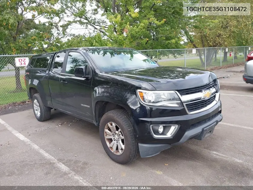 CHEVROLET COLORADO 2016, VIN 1GCHTCE35G1108472