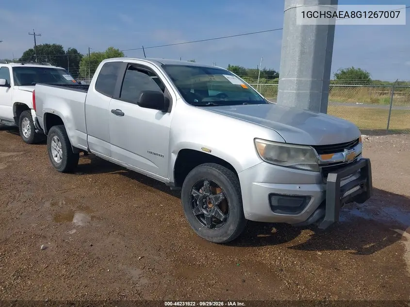 CHEVROLET COLORADO 2016, VIN 1GCHSAEA8G1267007