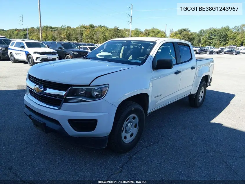 2016 CHEVROLET COLORADO VIN 1GCGTBE38G1243967 — фото 2