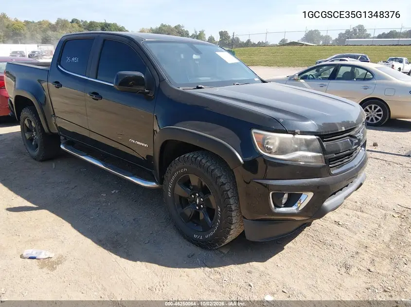 CHEVROLET COLORADO 2016, VIN 1GCGSCE35G1348376