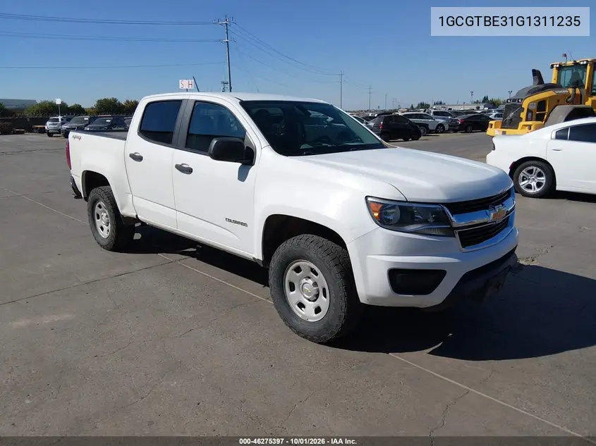 CHEVROLET COLORADO 2016, VIN 1GCGTBE31G1311235