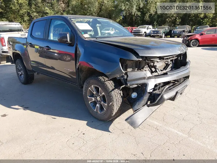 CHEVROLET COLORADO 2016, VIN 1GCGTDE32G1361556