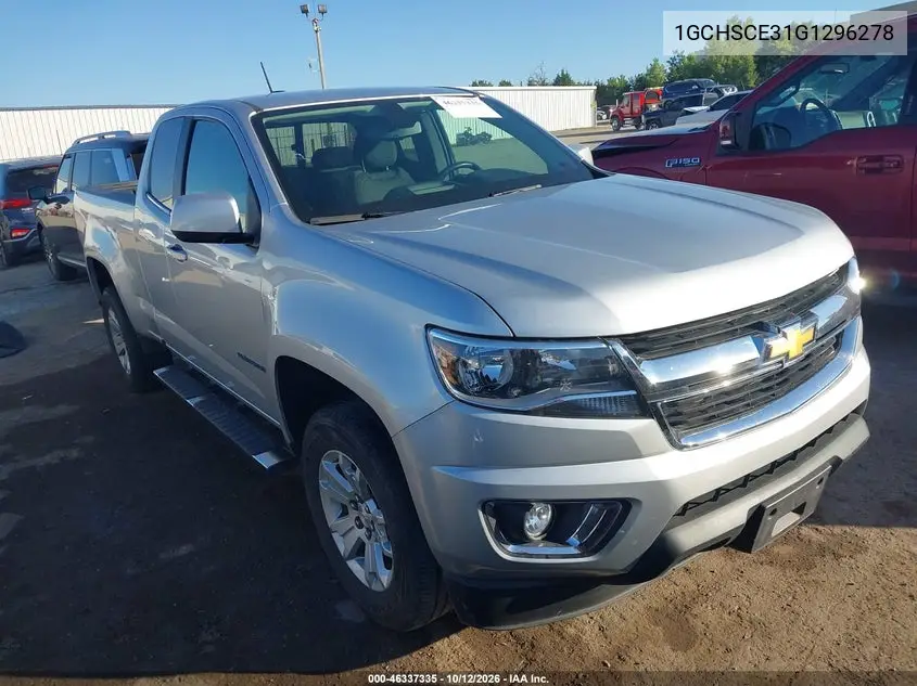 CHEVROLET COLORADO 2016, VIN 1GCHSCE31G1296278