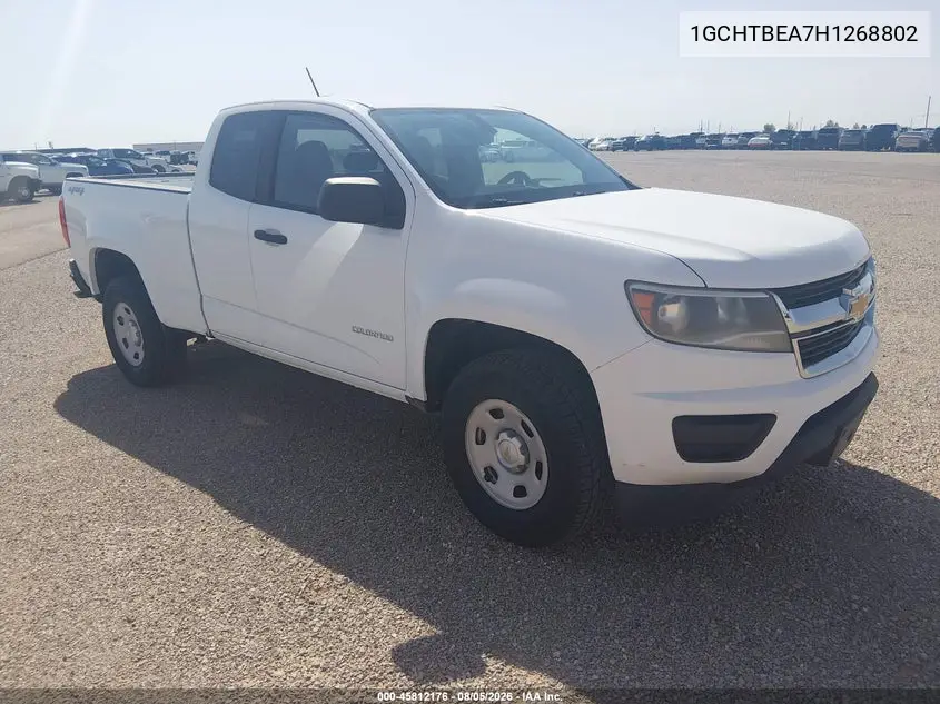 CHEVROLET COLORADO 2017, VIN 1GCHTBEA7H1268802