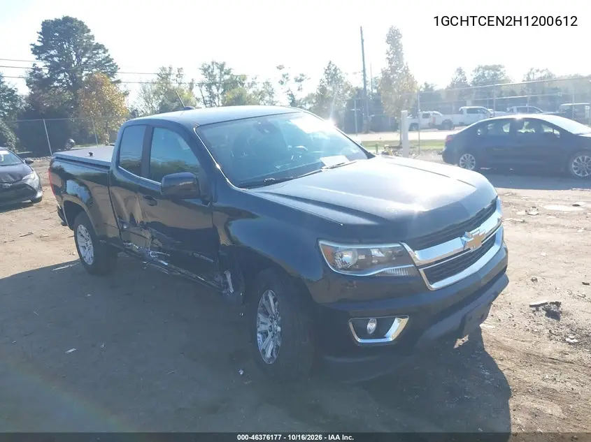 CHEVROLET COLORADO 2017, VIN 1GCHTCEN2H1200612
