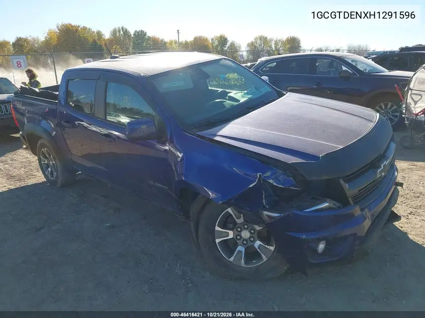 CHEVROLET COLORADO 2017, VIN 1GCGTDENXH1291596
