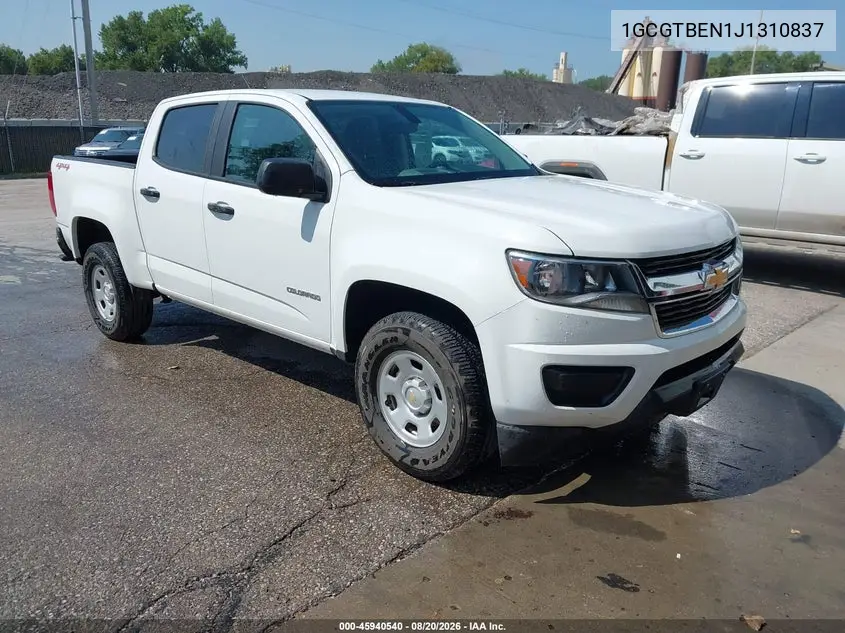 CHEVROLET COLORADO 2018, VIN 1GCGTBEN1J1310837