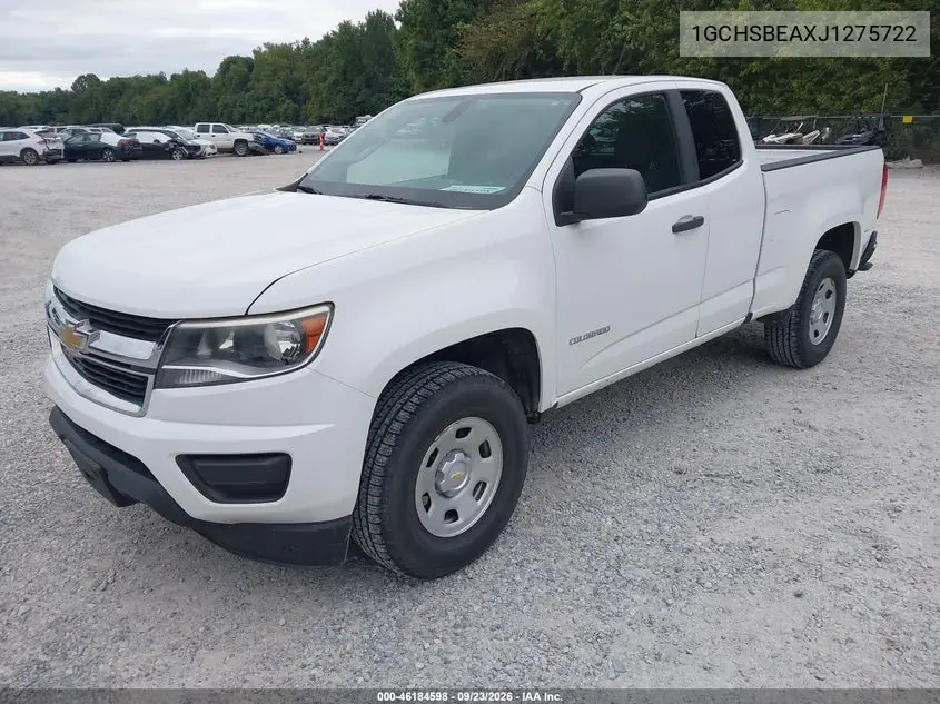 2018 CHEVROLET COLORADO VIN 1GCHSBEAXJ1275722 — фото 2