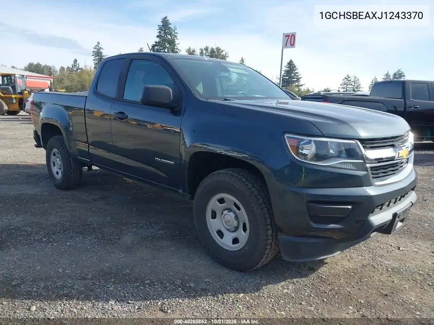 CHEVROLET COLORADO 2018, VIN 1GCHSBEAXJ1243370