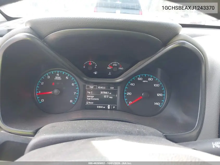 2018 CHEVROLET COLORADO VIN 1GCHSBEAXJ1243370 — фото 7
