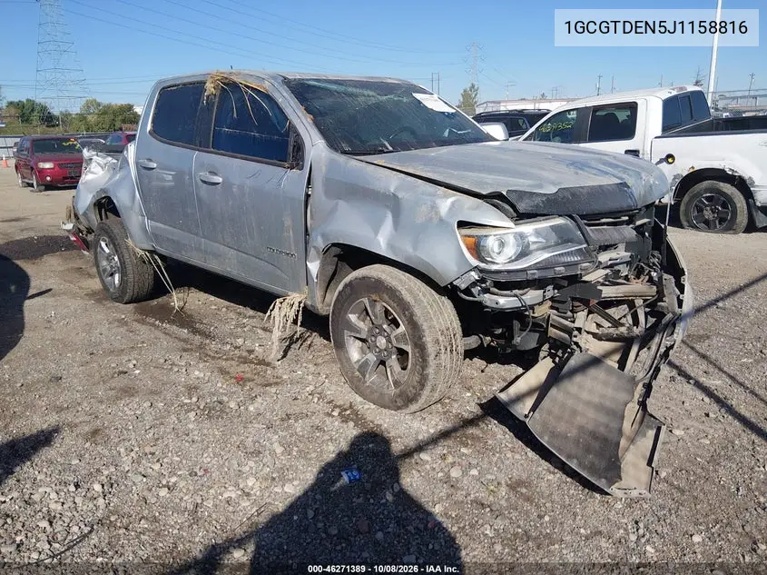 CHEVROLET COLORADO 2018, VIN 1GCGTDEN5J1158816