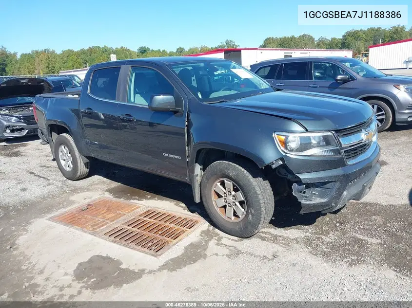 CHEVROLET COLORADO 2018, VIN 1GCGSBEA7J1188386