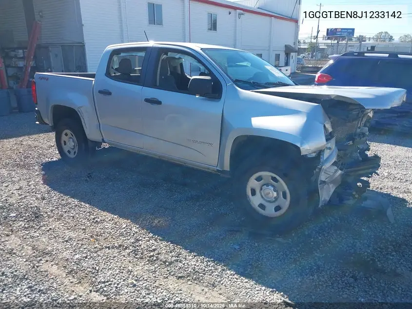 CHEVROLET COLORADO 2018, VIN 1GCGTBEN8J1233142