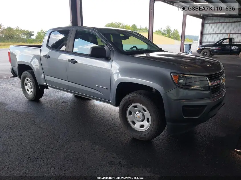 CHEVROLET COLORADO 2019, VIN 1GCGSBEA7K1101636