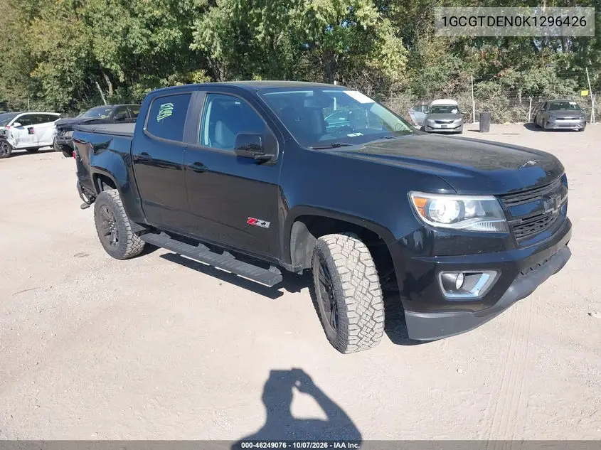 CHEVROLET COLORADO 2019, VIN 1GCGTDEN0K1296426