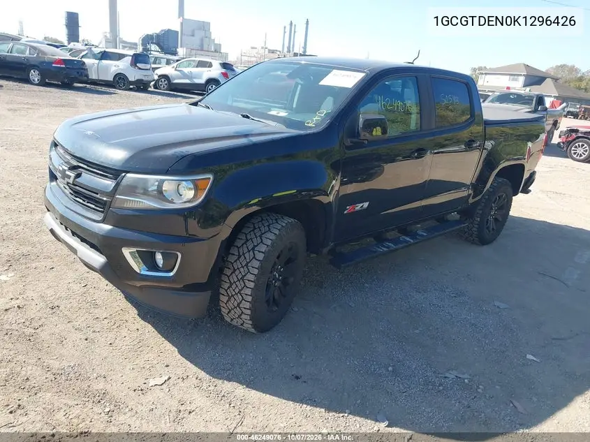 2019 CHEVROLET COLORADO VIN 1GCGTDEN0K1296426 — фото 2