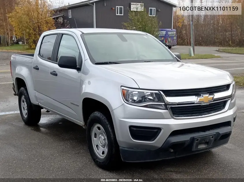 CHEVROLET COLORADO 2019, VIN 1GCGTBENXK1101159