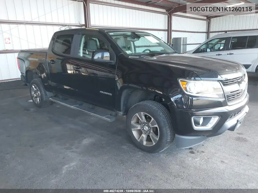CHEVROLET COLORADO 2019, VIN 1GCGTDEN1K1260115