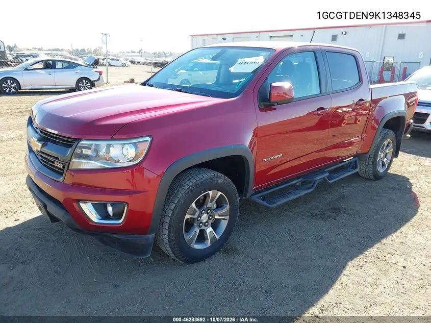 2019 CHEVROLET COLORADO VIN 1GCGTDEN9K1348345 — фото 2