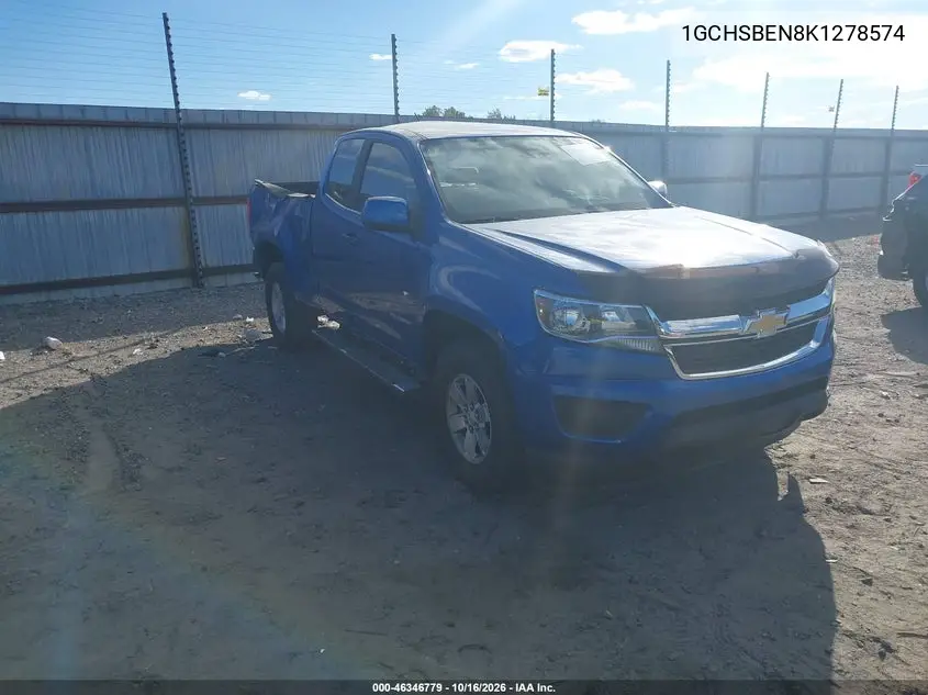 CHEVROLET COLORADO 2019, VIN 1GCHSBEN8K1278574