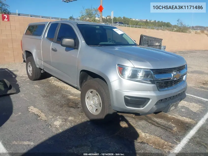 CHEVROLET COLORADO 2019, VIN 1GCHSAEA3K1171486