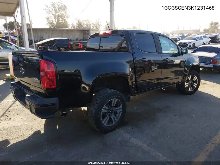 2019 CHEVROLET COLORADO VIN 1GCGSCEN3K1231468 — фото 4