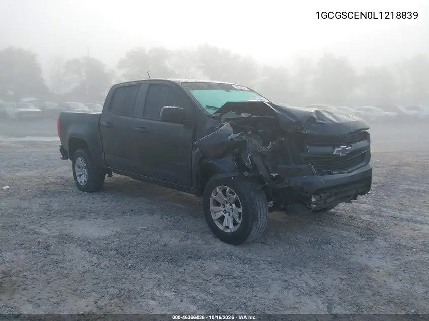 CHEVROLET COLORADO 2020, VIN 1GCGSCEN0L1218839