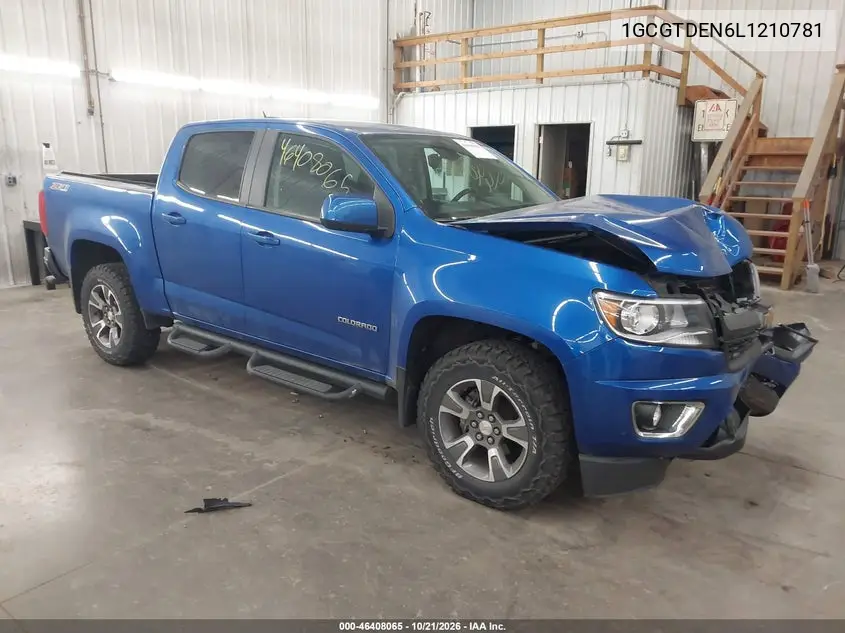 CHEVROLET COLORADO 2020, VIN 1GCGTDEN6L1210781