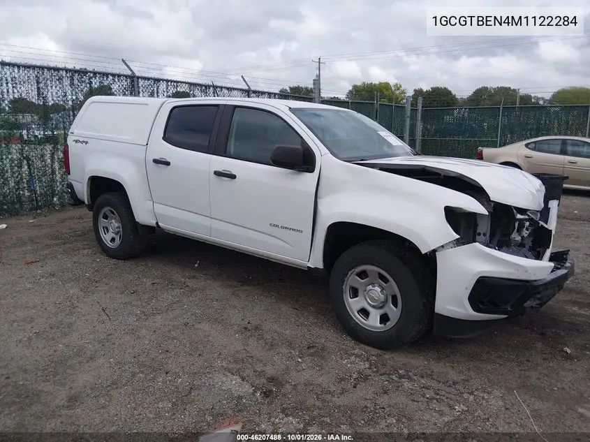 CHEVROLET COLORADO 2021, VIN 1GCGTBEN4M1122284