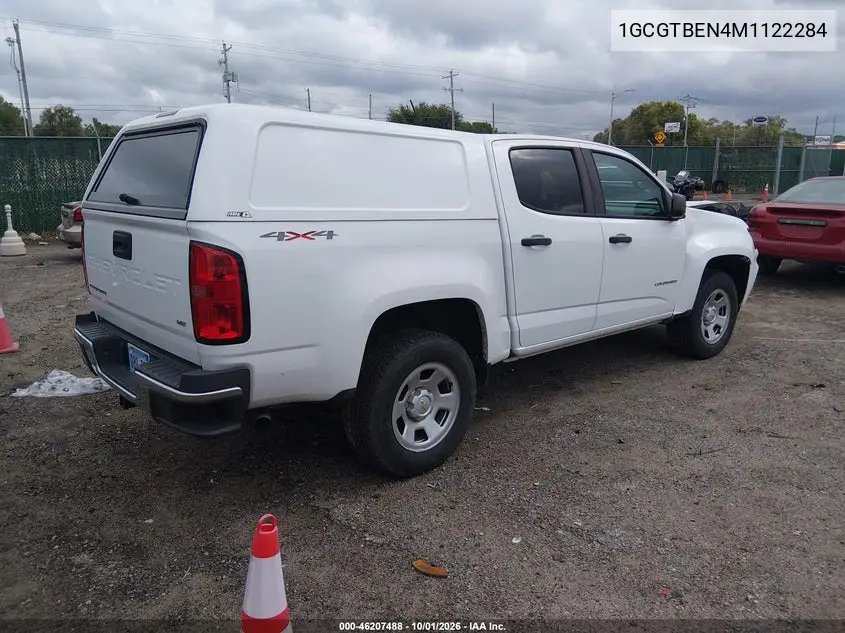 2021 CHEVROLET COLORADO VIN 1GCGTBEN4M1122284 — фото 4